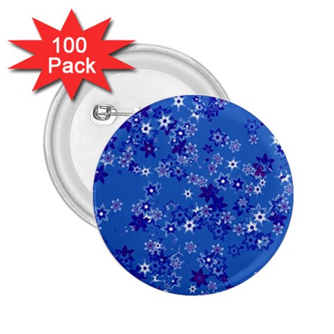 Cornflower Blue Floral Print 2.25  Buttons (100 pack)  from ArtsNow.com Front