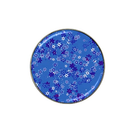 Cornflower Blue Floral Print Hat Clip Ball Marker (10 pack) from ArtsNow.com Front