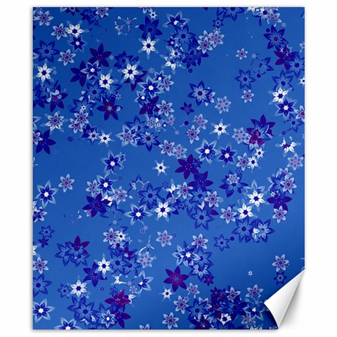 Cornflower Blue Floral Print Canvas 8  x 10  from ArtsNow.com 8.15 x9.66  Canvas - 1