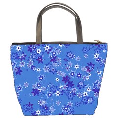 Cornflower Blue Floral Print Bucket Bag from ArtsNow.com Back