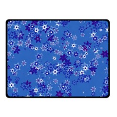 Cornflower Blue Floral Print Double Sided Fleece Blanket (Small)  from ArtsNow.com 45 x34  Blanket Back