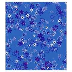 Cornflower Blue Floral Print Drawstring Pouch (Medium) from ArtsNow.com Back