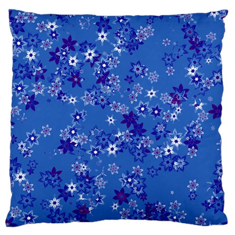 Cornflower Blue Floral Print Standard Flano Cushion Case (Two Sides) from ArtsNow.com Front