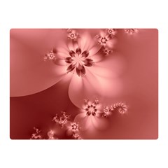 Coral Pink Floral Print Double Sided Flano Blanket (Mini)  from ArtsNow.com 35 x27  Blanket Front