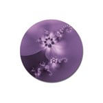 Royal Purple Floral Print Magnet 3  (Round)