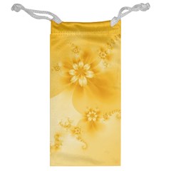 Saffron Yellow Floral Print Jewelry Bag from ArtsNow.com Back