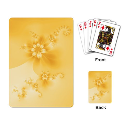 Saffron Yellow Floral Print Playing Cards Single Design (Rectangle) from ArtsNow.com Back