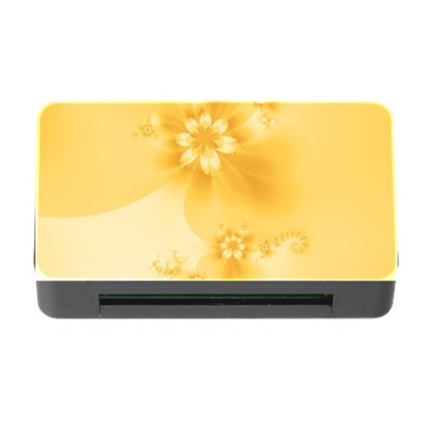 Saffron Yellow Floral Print Memory Card Reader with CF from ArtsNow.com Front