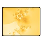 Saffron Yellow Floral Print Double Sided Fleece Blanket (Small) 