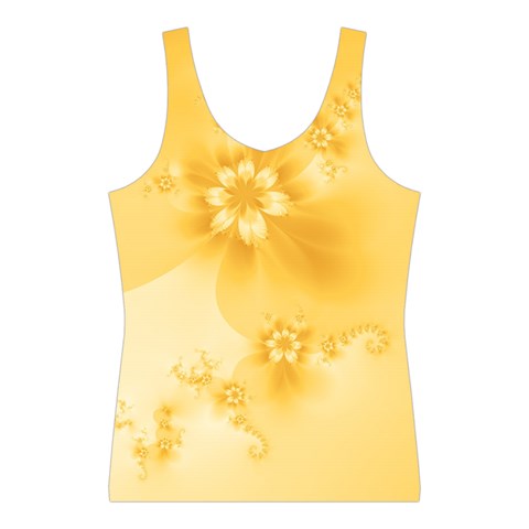Saffron Yellow Floral Print Sport Tank Top  from ArtsNow.com Front