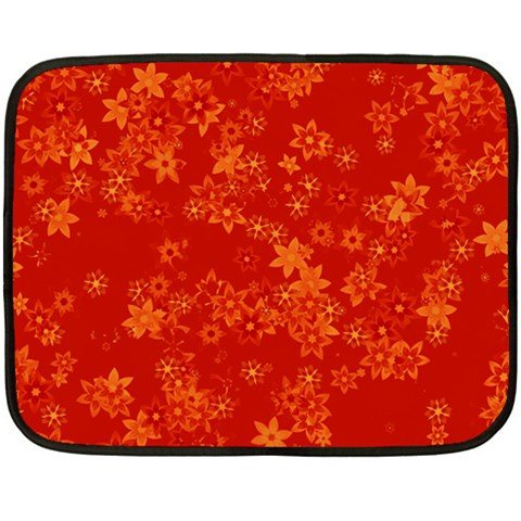 Orange Red Floral Print Fleece Blanket (Mini) from ArtsNow.com 35 x27  Blanket
