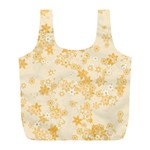 Yellow Flowers Floral Print Full Print Recycle Bag (L)