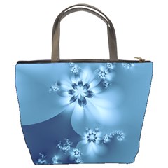 Steel Blue Flowers Bucket Bag from ArtsNow.com Back