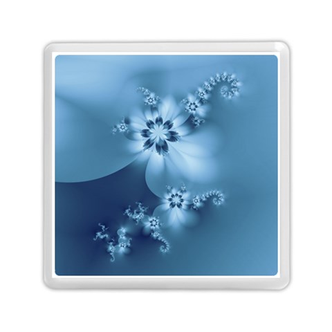 Steel Blue Flowers Memory Card Reader (Square) from ArtsNow.com Front