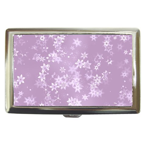 Lavender and White Flowers Cigarette Money Case from ArtsNow.com Front