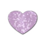 Lavender and White Flowers Heart Coaster (4 pack) 