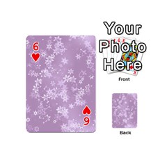 Lavender and White Flowers Playing Cards 54 Designs (Mini) from ArtsNow.com Front - Heart6