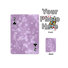 Lavender and White Flowers Playing Cards 54 Designs (Mini) from ArtsNow.com Front - Club2