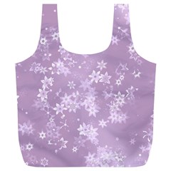 Lavender and White Flowers Full Print Recycle Bag (XL) from ArtsNow.com Front