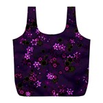Purple Flowers Full Print Recycle Bag (L)