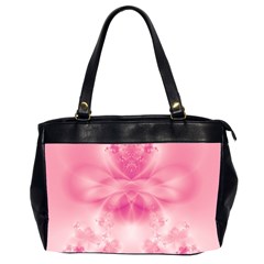 Pink Floral Pattern Oversize Office Handbag (2 Sides) from ArtsNow.com Front