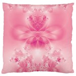 Pink Floral Pattern Large Flano Cushion Case (One Side)