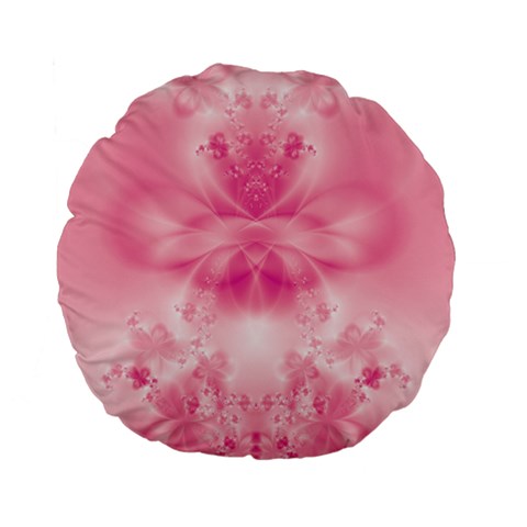 Pink Floral Pattern Standard 15  Premium Flano Round Cushions from ArtsNow.com Front