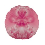 Pink Floral Pattern Standard 15  Premium Flano Round Cushions
