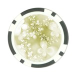 Olive Green With White Flowers Poker Chip Card Guard (10 pack)