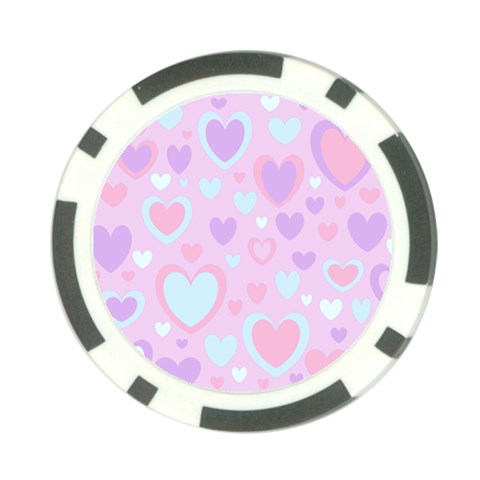 Unicorn Hearts Poker Chip Card Guard from ArtsNow.com Front