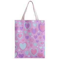 Unicorn Hearts Zipper Classic Tote Bag from ArtsNow.com Front