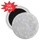 Ash Grey Floral Pattern 2.25  Magnets (100 pack) 