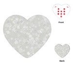 Ash Grey Floral Pattern Playing Cards Single Design (Heart)