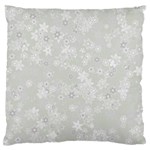 Ash Grey Floral Pattern Standard Flano Cushion Case (Two Sides)