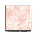 Baby Pink Floral Print Memory Card Reader (Square 5 Slot)