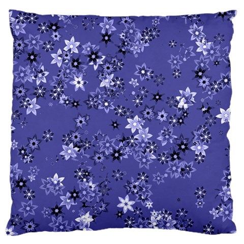 Slate Blue With White Flowers Standard Flano Cushion Case (One Side) from ArtsNow.com Front