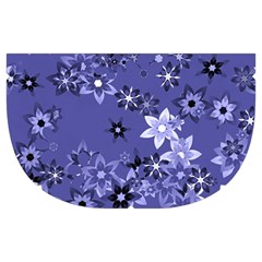 Slate Blue With White Flowers Makeup Case (Medium) from ArtsNow.com Side Right