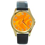 Honey wave  Round Gold Metal Watch