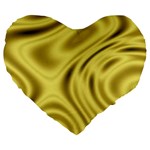 Golden wave  Large 19  Premium Flano Heart Shape Cushions