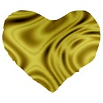 Golden Wave Large 19  Premium Heart Shape Cushions