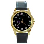 Bubble In Dark Round Gold Metal Watch