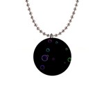 Bubble In Dark 1  Button Necklace