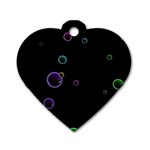 Bubble In Dark Dog Tag Heart (Two Sides)