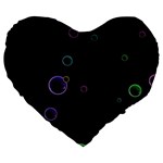 Bubble In Dark Large 19  Premium Heart Shape Cushions
