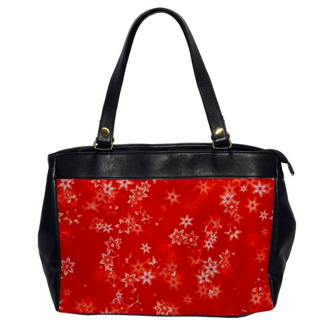 Red and White Flowers Oversize Office Handbag from ArtsNow.com Front