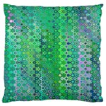 Boho Green Floral Print Large Flano Cushion Case (Two Sides)