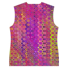 Boho Fuchsia Floral Print  Women s Button Up Vest from ArtsNow.com Back
