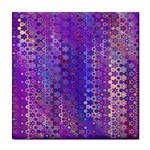 Boho Purple Floral Print Tile Coaster