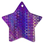 Boho Purple Floral Print Ornament (Star)