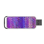 Boho Purple Floral Print Portable USB Flash (Two Sides)